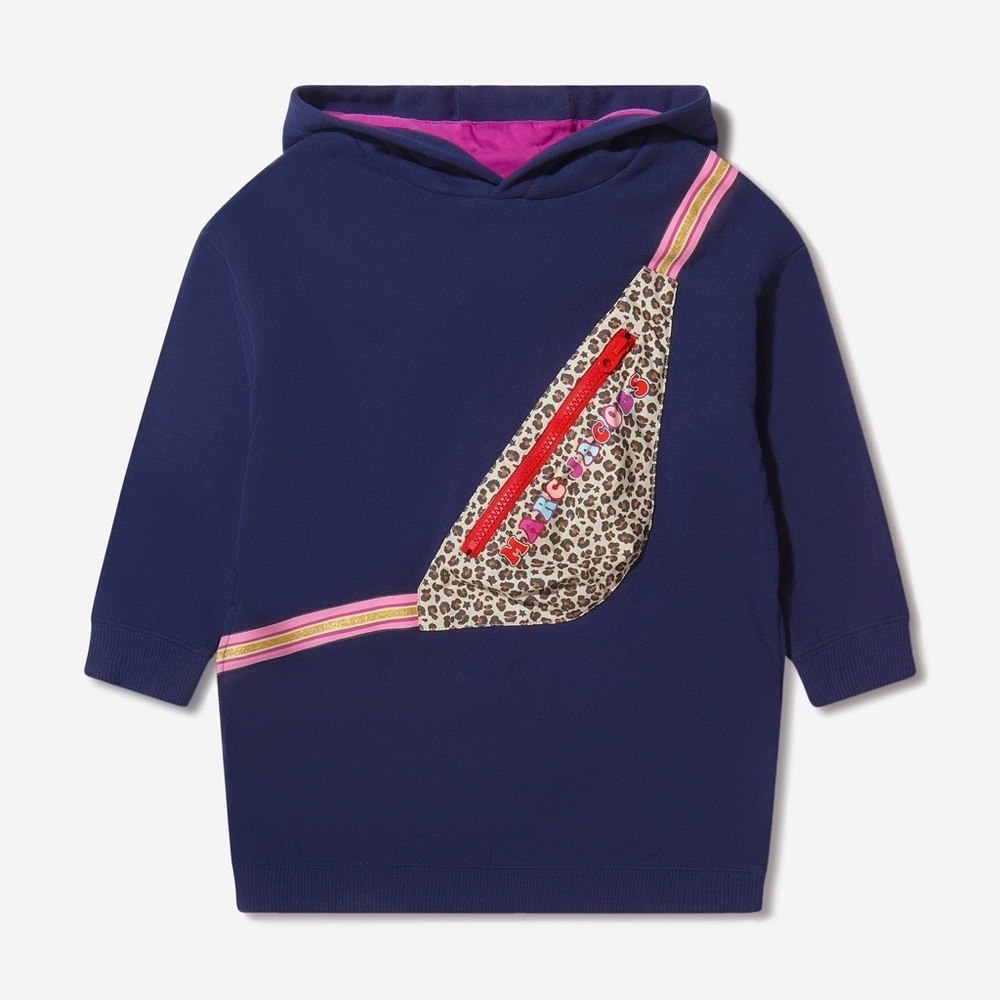 MARC JACOBS
Kids' Girls Belt Bag Print Hooded Sweater Dress Sz 3